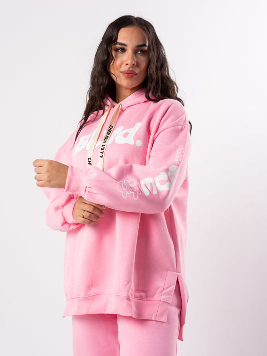 Blvd Milton Cotton one Size hoodie | Pink