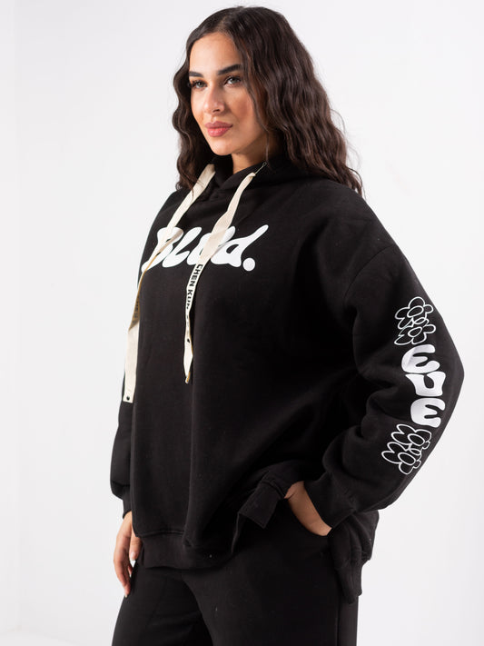 Blvd Milton Cotton one Size hoodie | Black