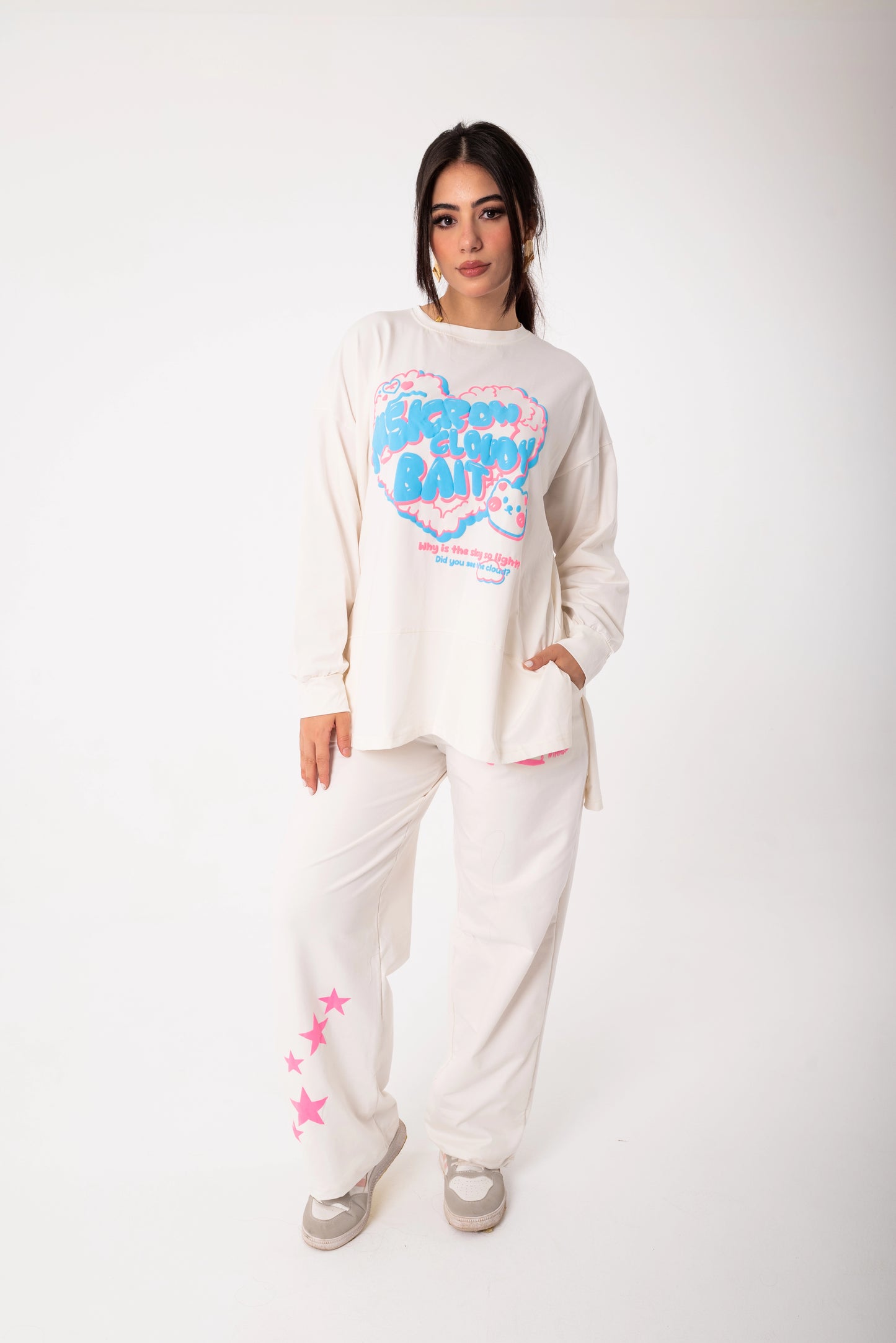 Panda Women Tracksuit Set | White