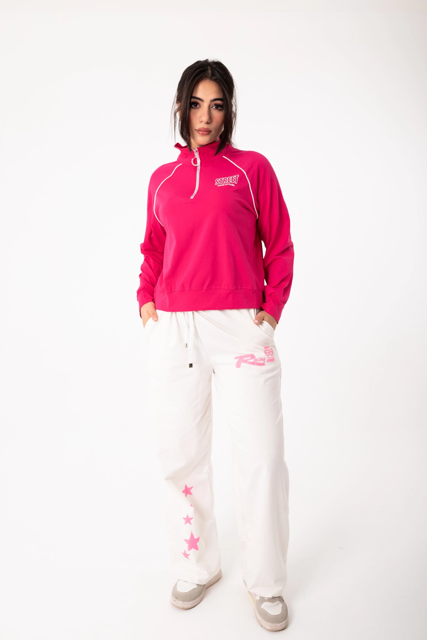 Viva Women Tracksuit Set | Fuchsia * White