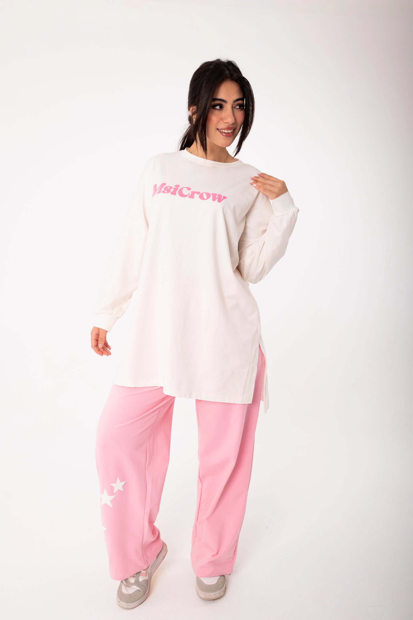 Elysia Women Tracksuit Set | White * Pink
