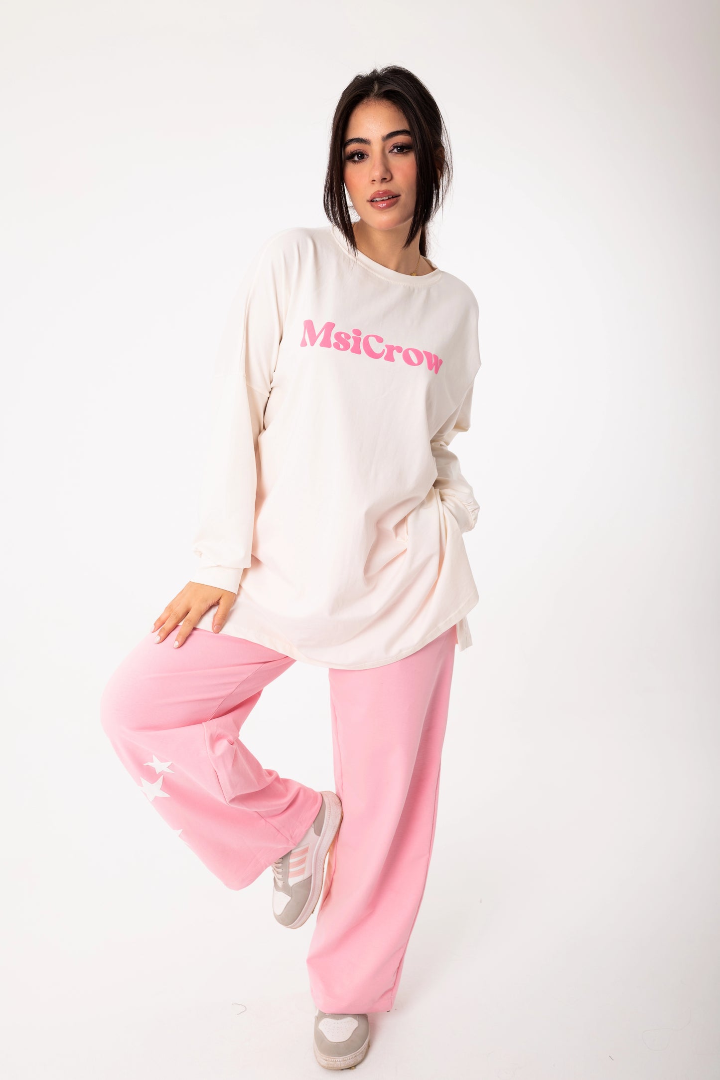 Elysia Women Tracksuit Set | White * Pink