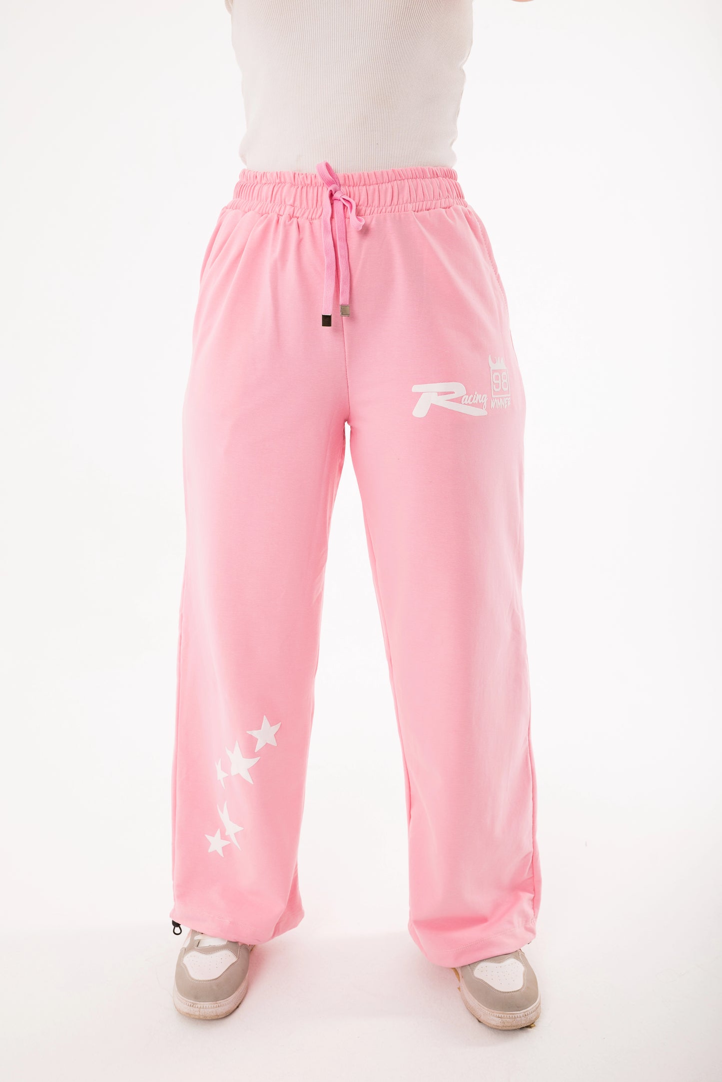 Racing One Size Wide Leg Sweatpants | Pink