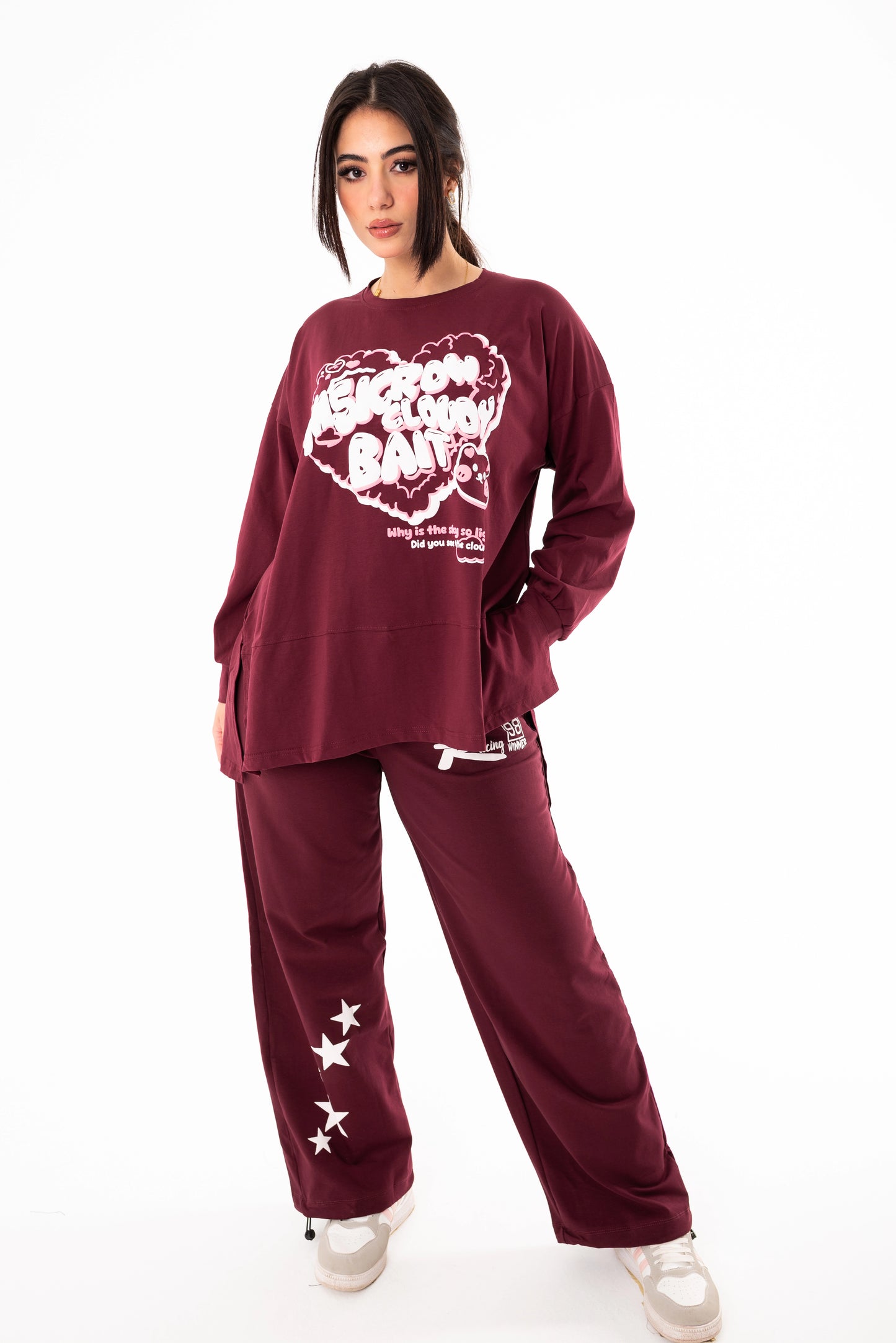 Panda Women Tracksuit Set | Burgundy