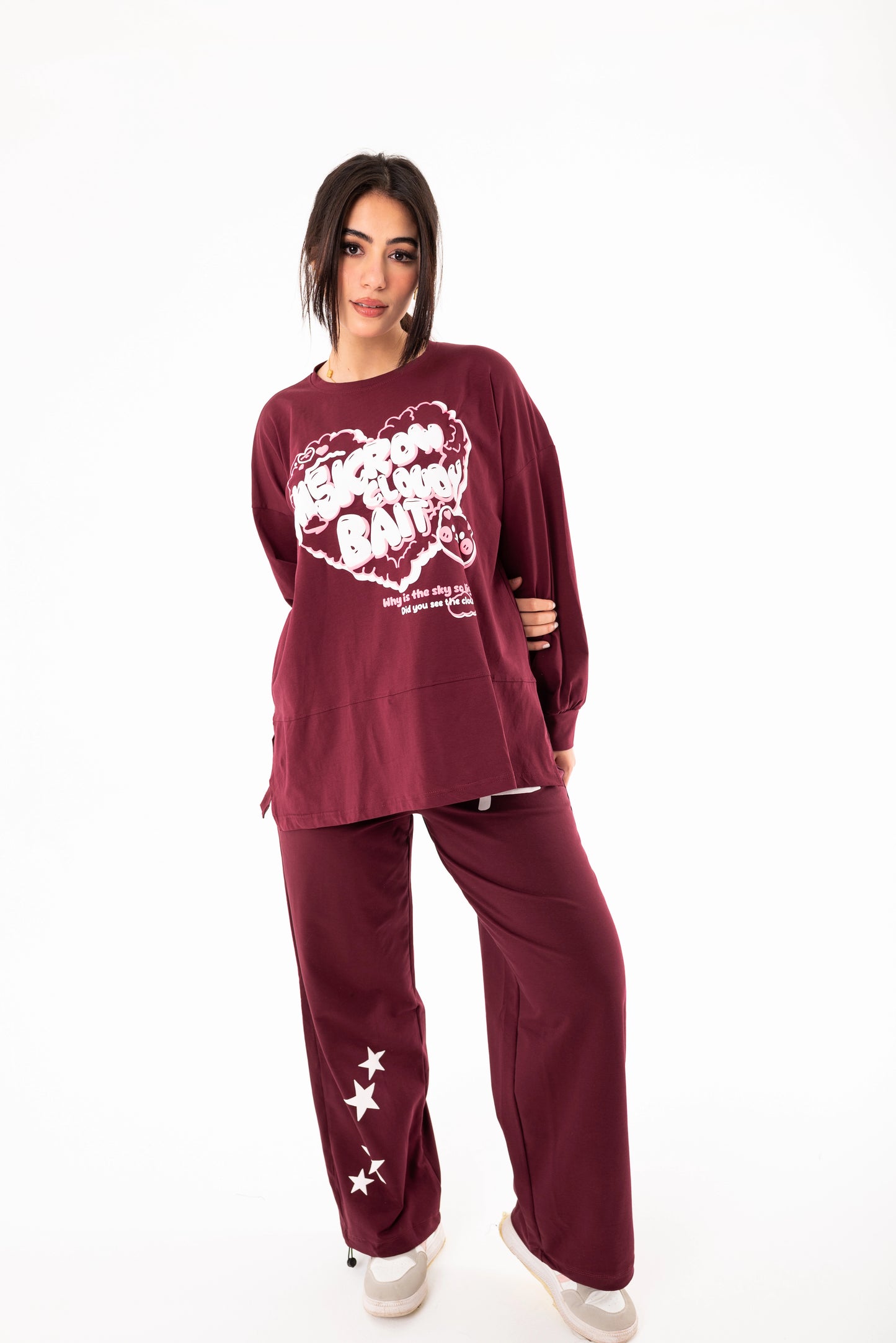 Panda Women Tracksuit Set | Burgundy