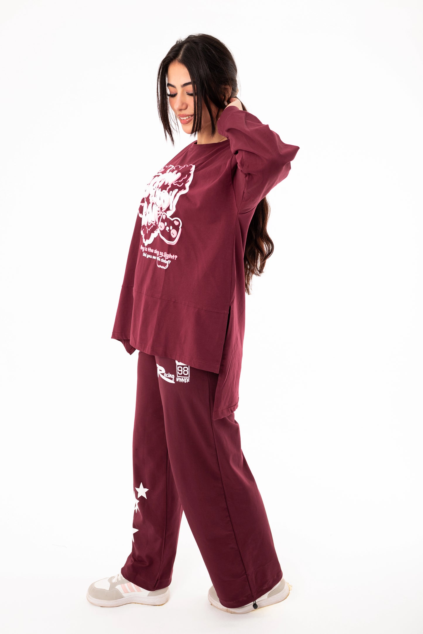 Panda Women Tracksuit Set | Burgundy