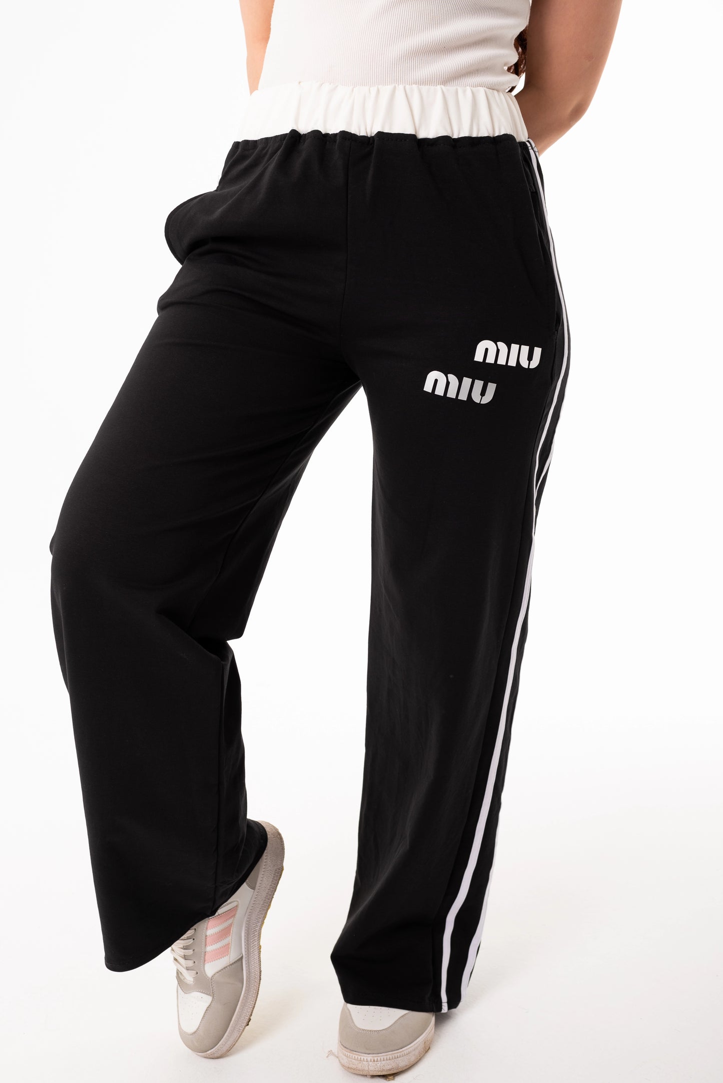 Miu Miu One Size Wide Leg Sweatpants | Black