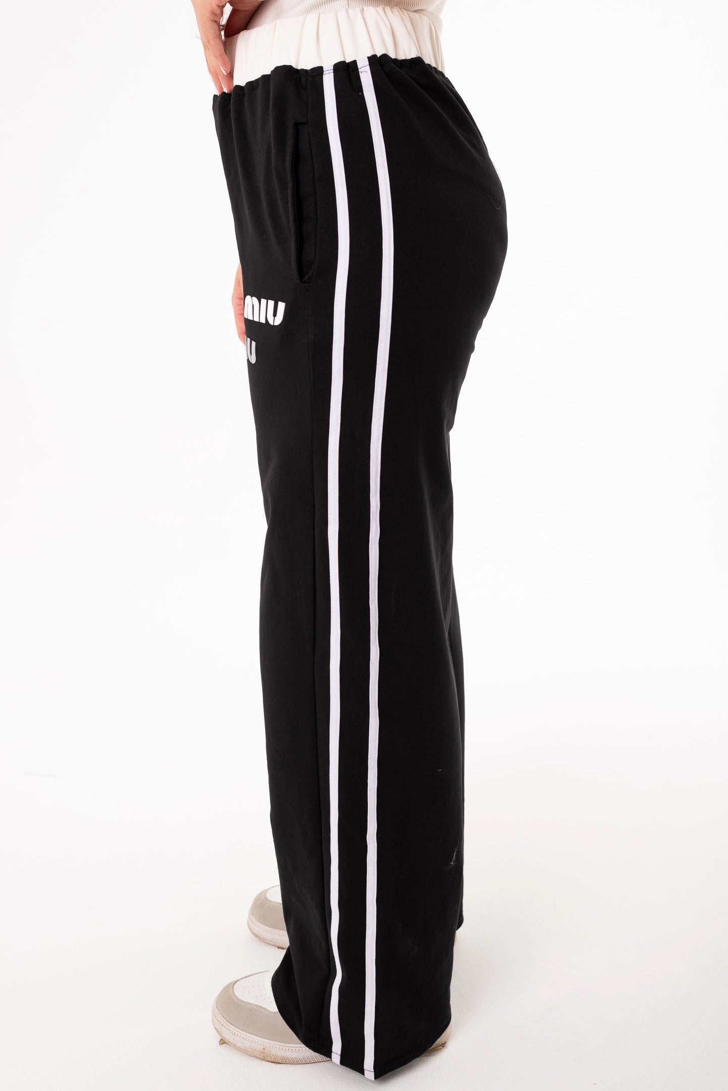 Miu Miu One Size Wide Leg Sweatpants | Black