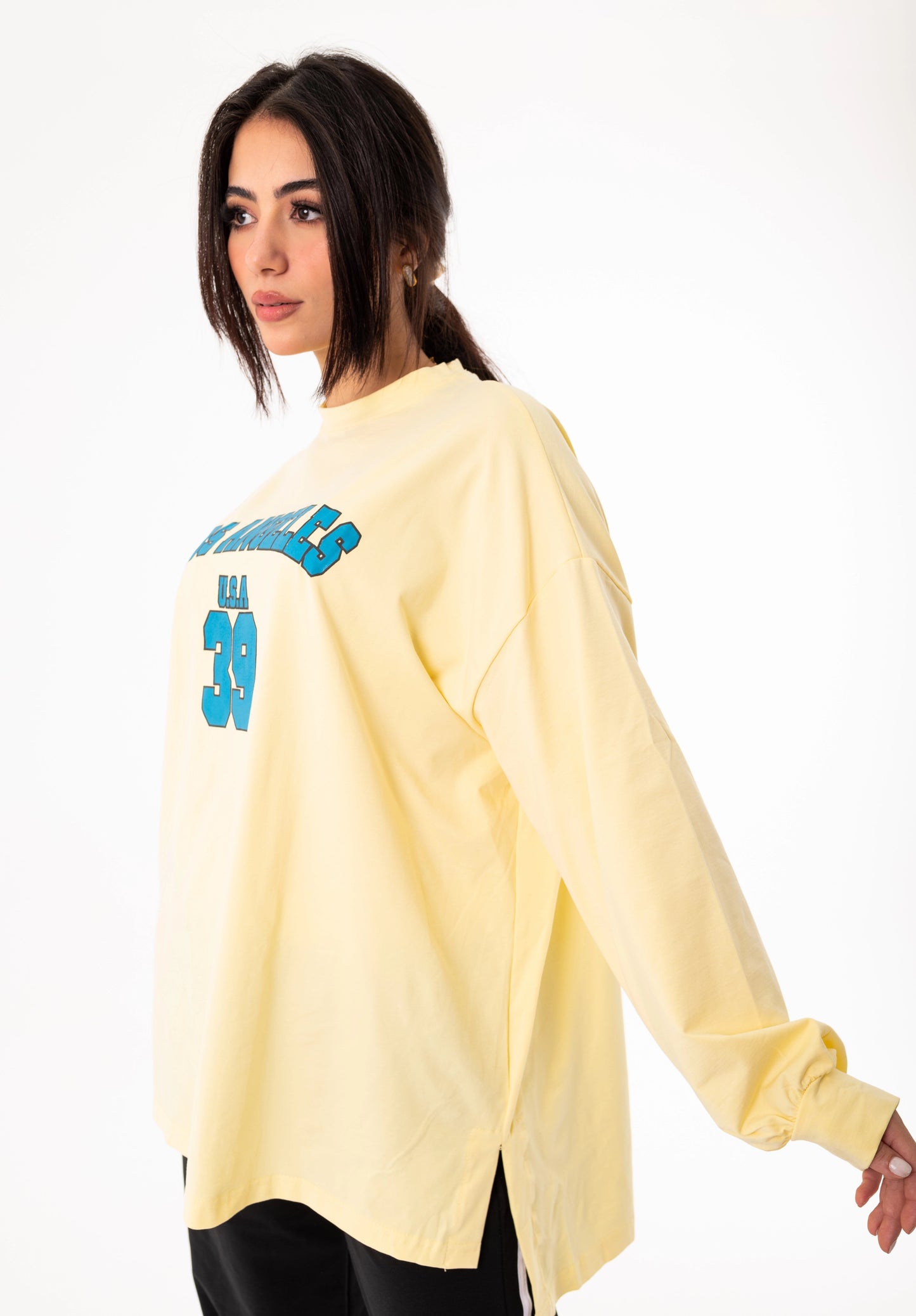 Breeze Over Size Women Sweatshirt | Yellow