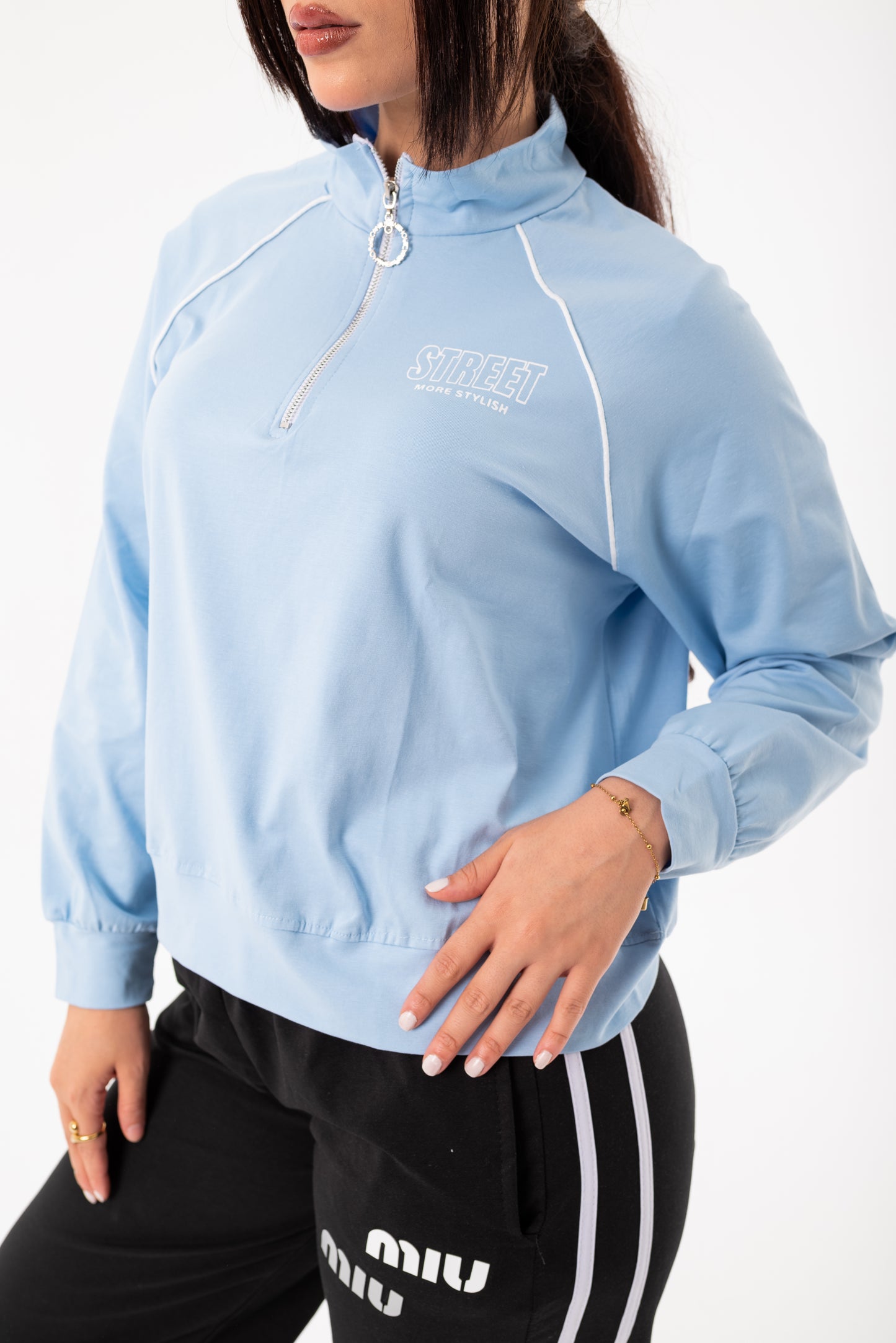 Viva Over Size Women Sweatshirt | BabyBlue