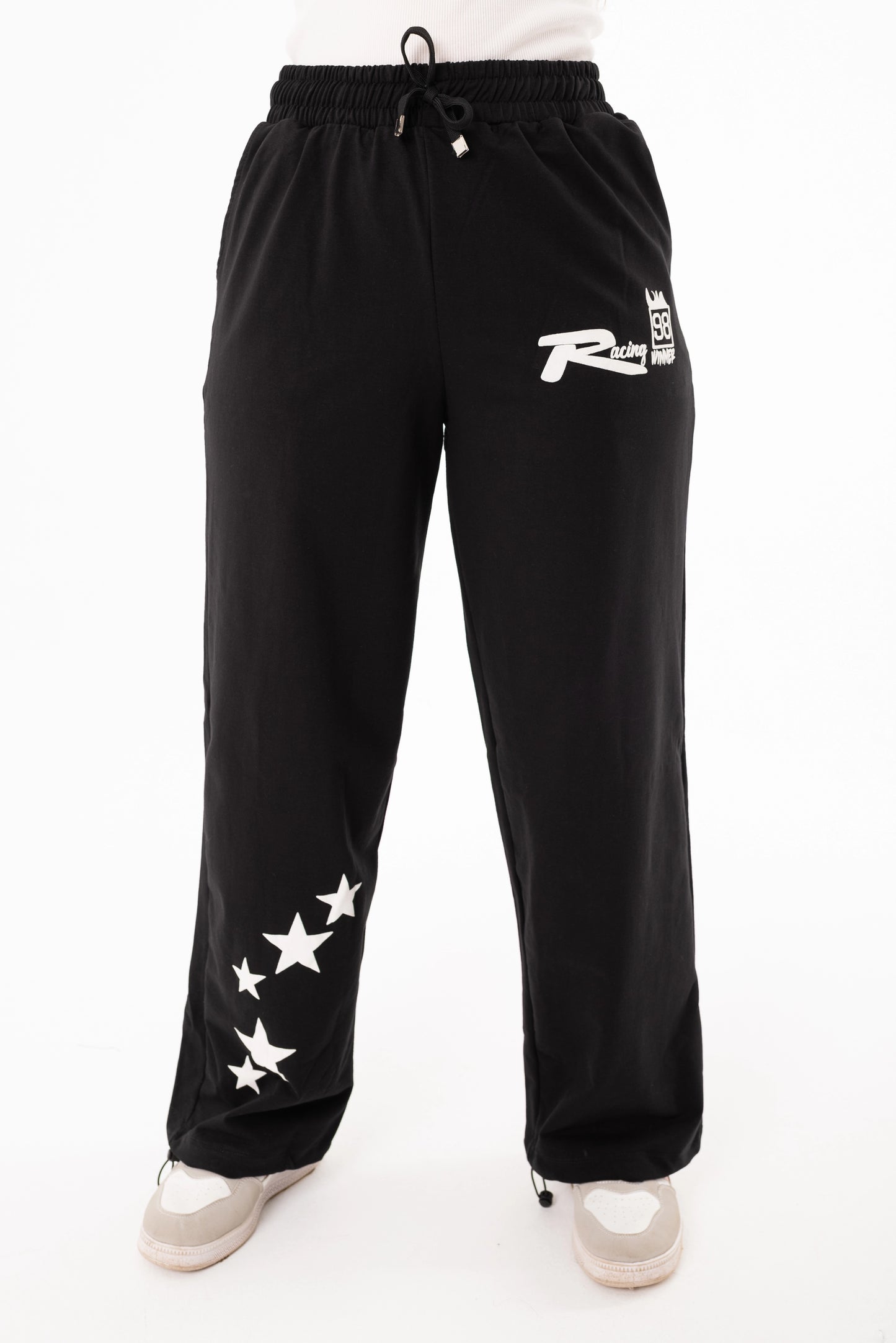 Racing One Size Wide Leg Sweatpants | Black