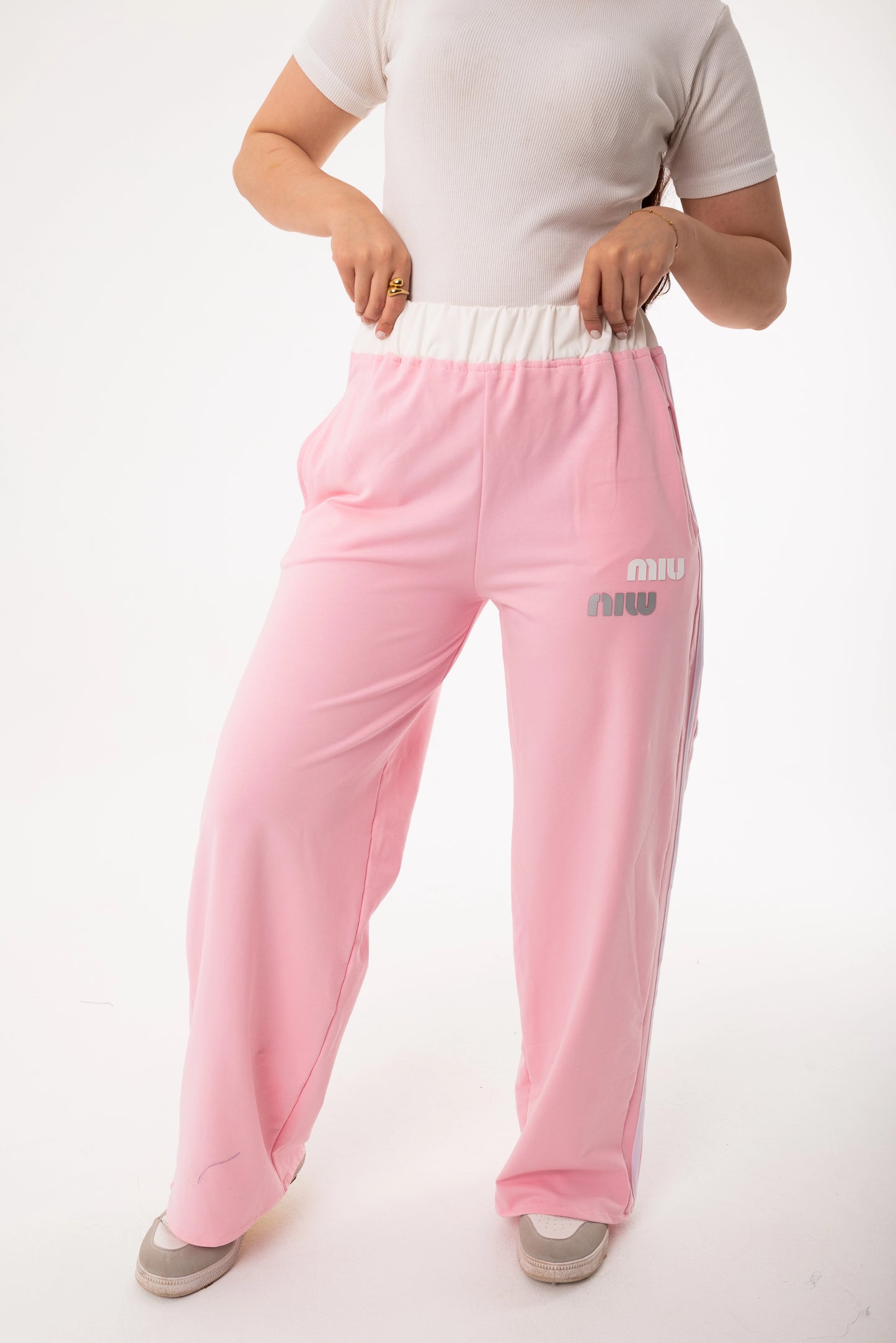 Miu Miu One Size Wide Leg Sweatpants | Pink