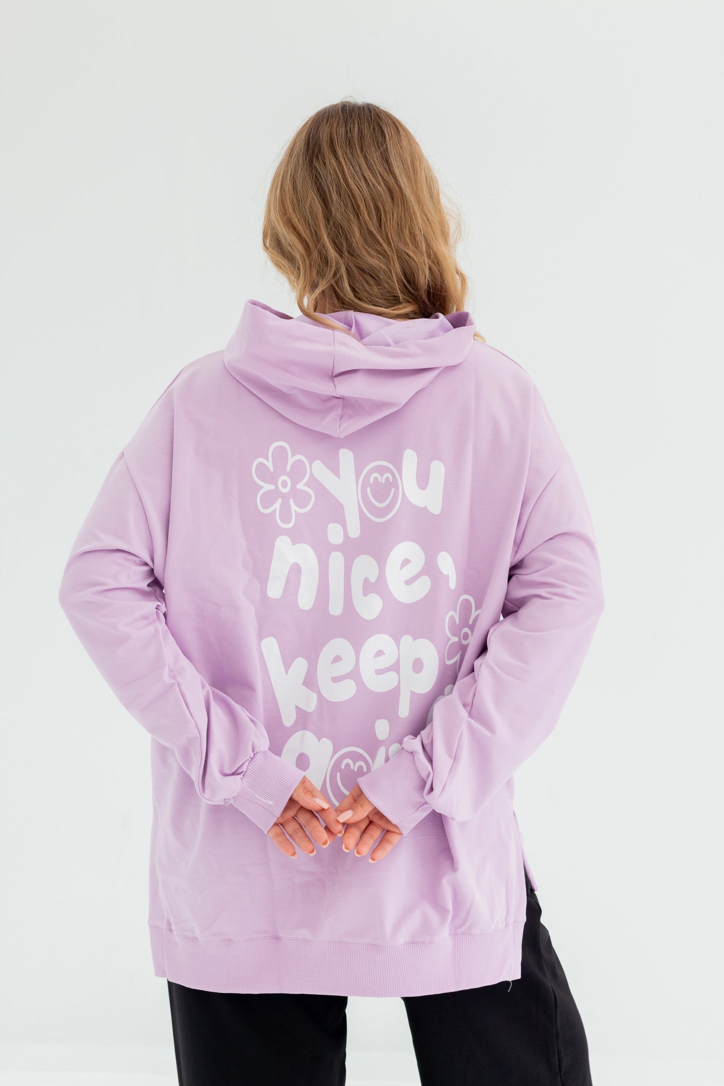 Nice Milton Cotton one Size hoodie | Purple