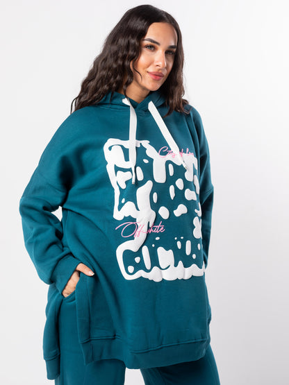 Puffy  Milton Cotton one Size hoodie | Turquoise