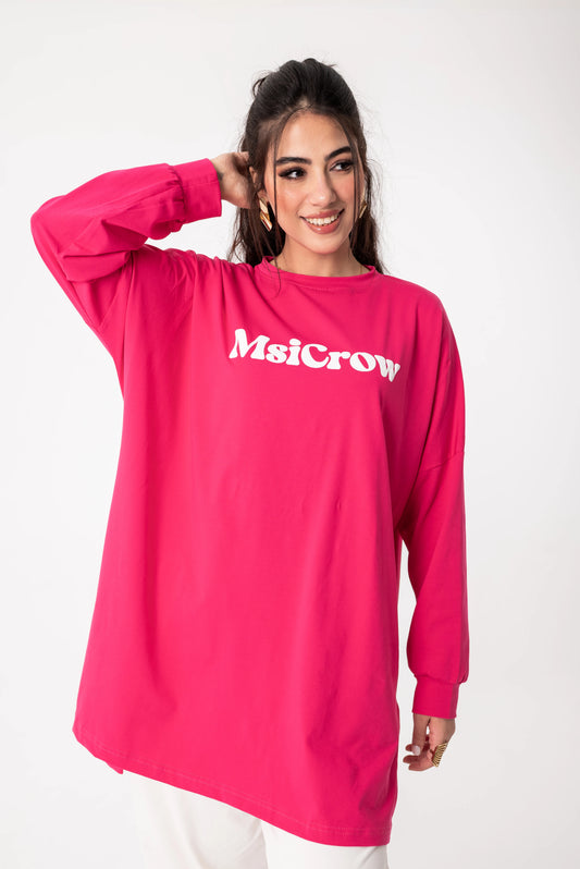 Elysia Over Size Women Sweatshirt | Fuchsia