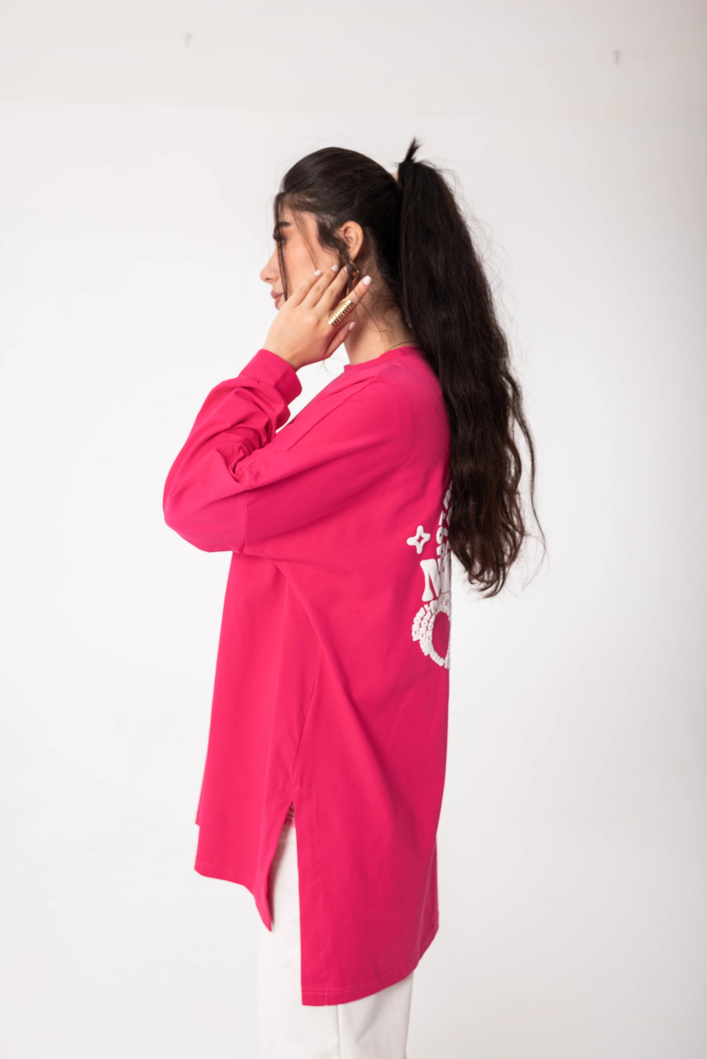 Elysia Over Size Women Sweatshirt | Fuchsia