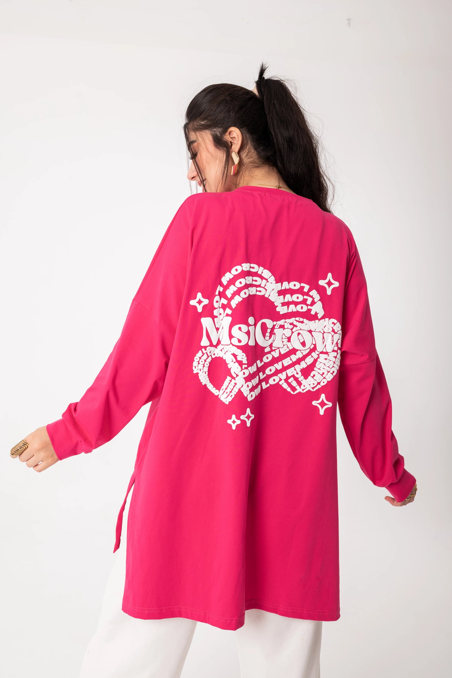 Elysia Over Size Women Sweatshirt | Fuchsia