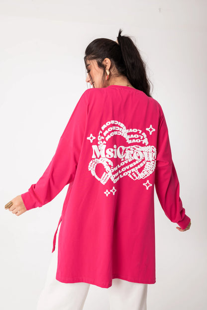 Elysia Over Size Women Sweatshirt | Fuchsia