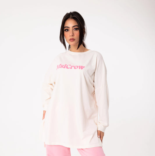 Elysia Over Size Women Sweatshirt | White