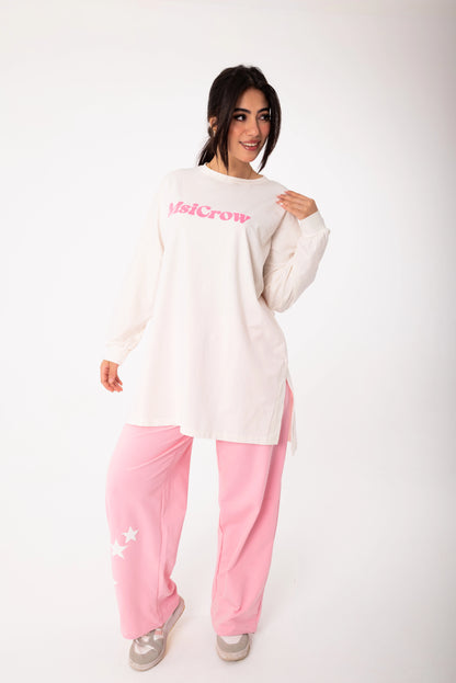 Elysia Women Tracksuit Set | White * Pink