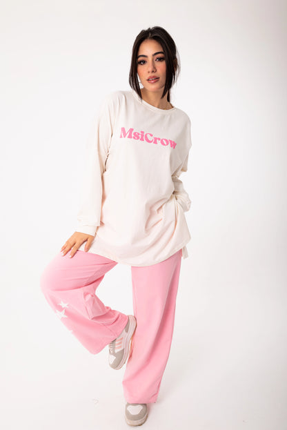 Elysia Women Tracksuit Set | White * Pink