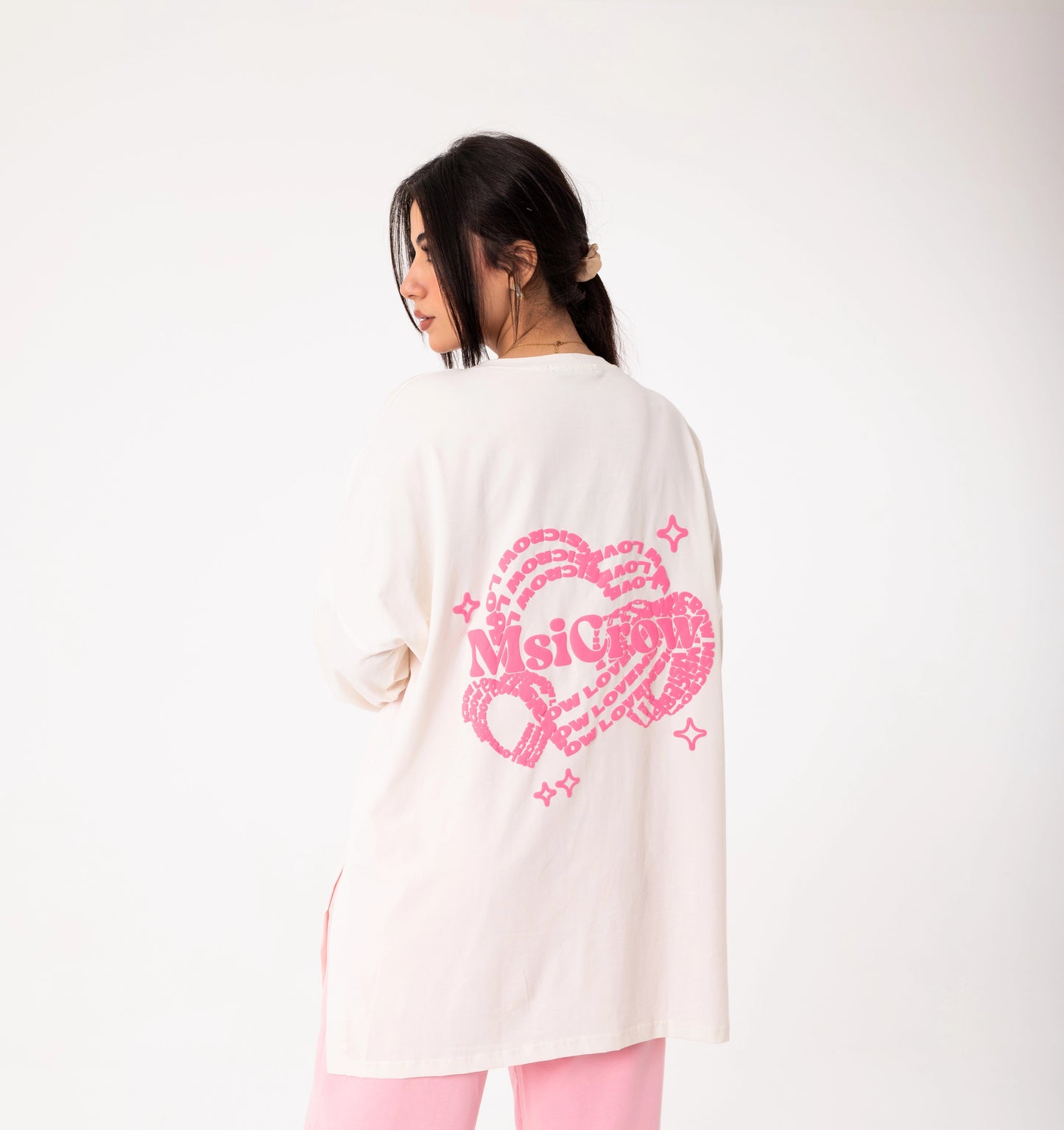 Elysia Over Size Women Sweatshirt | White