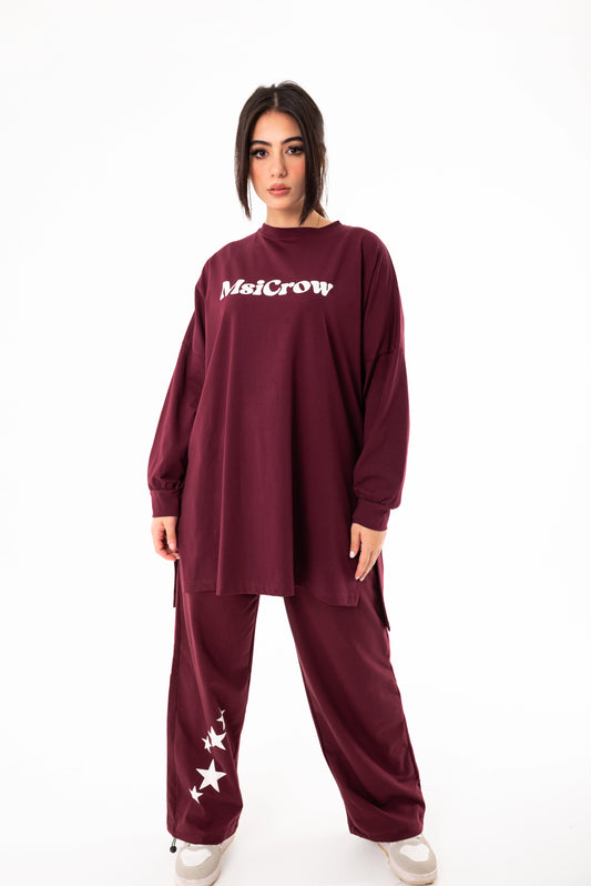 Elysia Women Tracksuit Set | burgundy