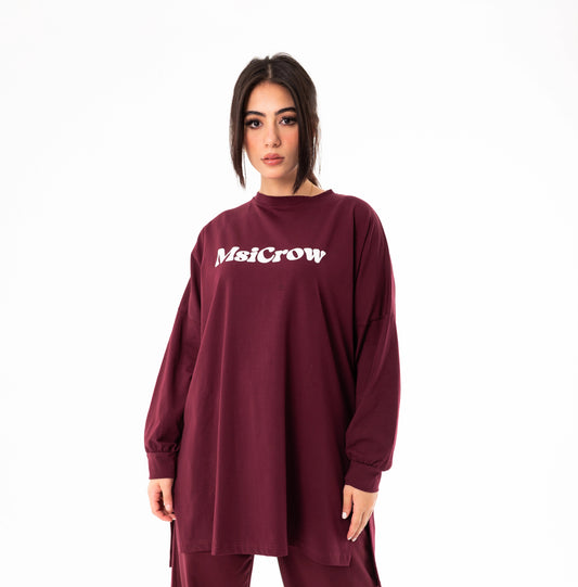 Elysia Over Size Women Sweatshirt | Burg