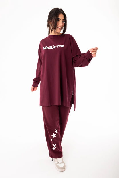 Elysia Women Tracksuit Set | burgundy