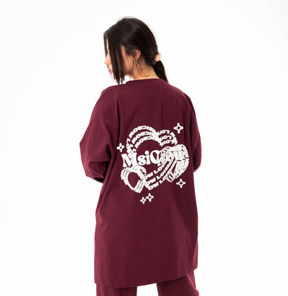 Elysia Over Size Women Sweatshirt | Burg