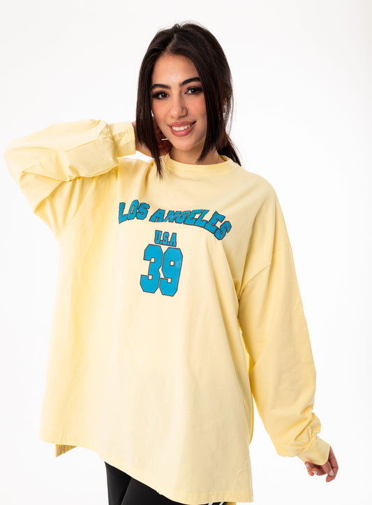 Breeze Over Size Women Sweatshirt | Yellow