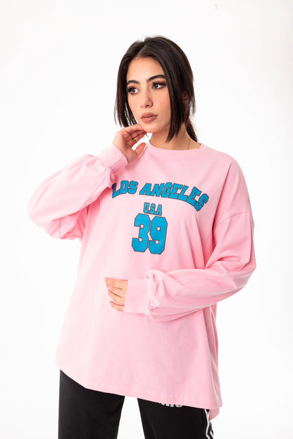 Breeze Over Size Women Sweatshirt | Pink