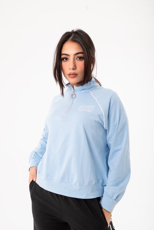 Viva Over Size Women Sweatshirt | BabyBlue