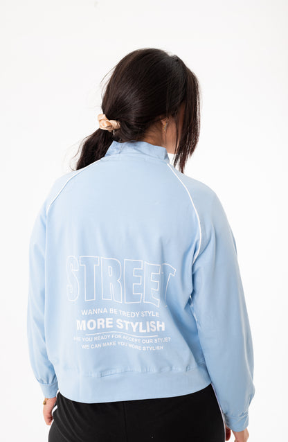 Viva Over Size Women Sweatshirt | BabyBlue