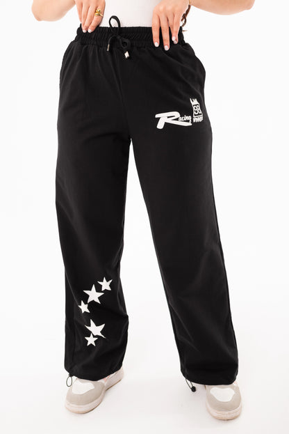 Racing One Size Wide Leg Sweatpants | Black