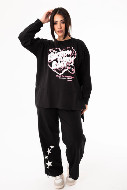 Panda Women Tracksuit Set | Black