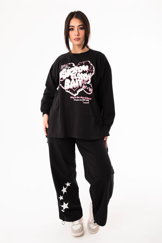 Panda Women Tracksuit Set | Black