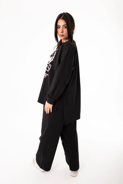 Panda Women Tracksuit Set | Black