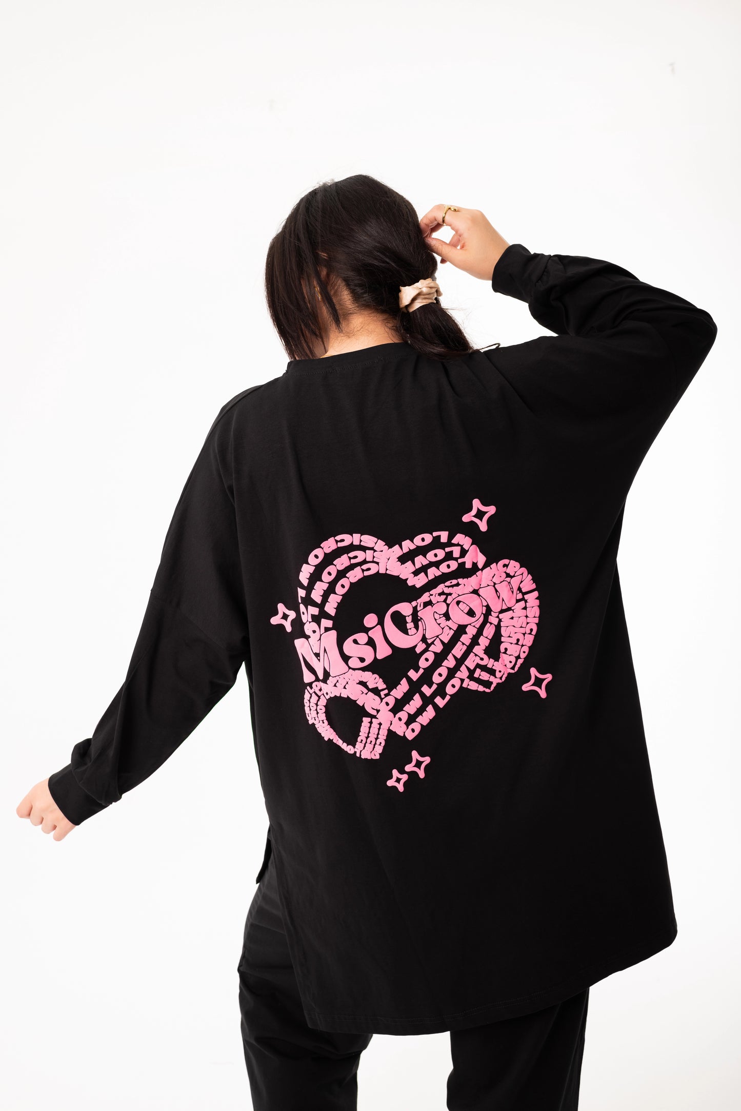 Elysia Over Size Women Sweatshirt | Black