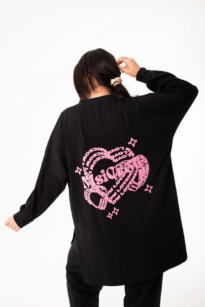 Elysia Over Size Women Sweatshirt | Black