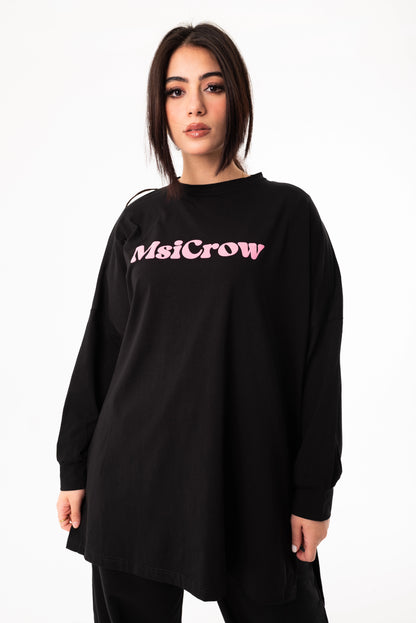 Elysia Over Size Women Sweatshirt | Black