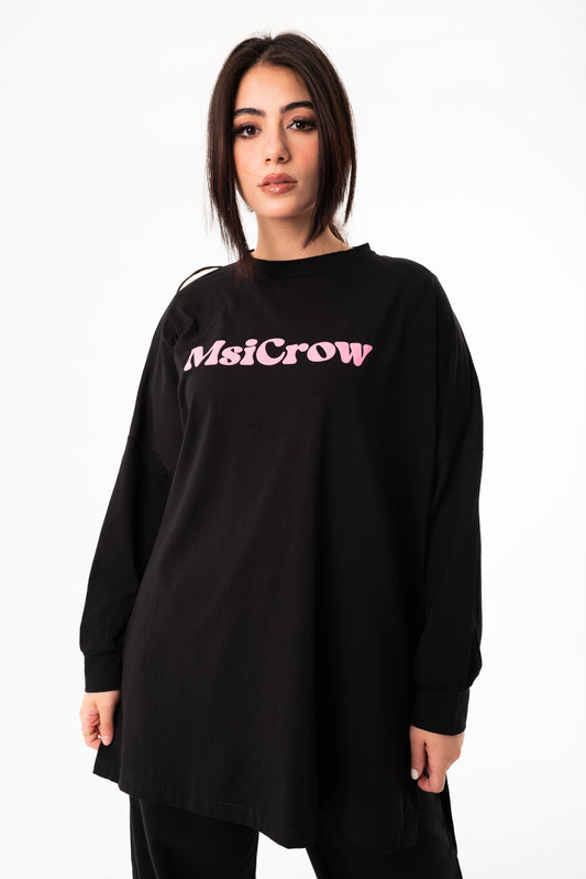 Elysia Over Size Women Sweatshirt | Black