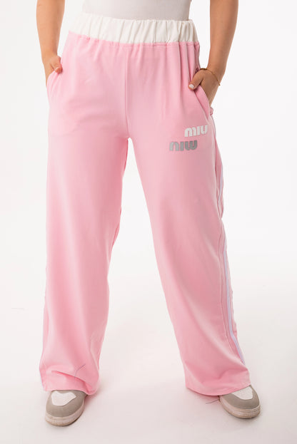 Miu Miu  One Size Wide Leg Sweatpants | Pink