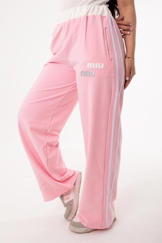 Miu Miu  One Size Wide Leg Sweatpants | Pink