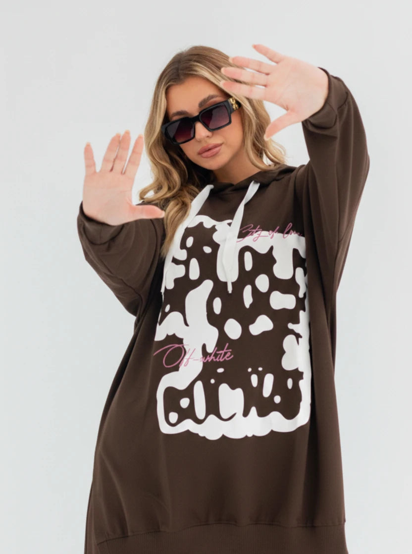 Velvet Milton Cotton one Size hoodie | Brown