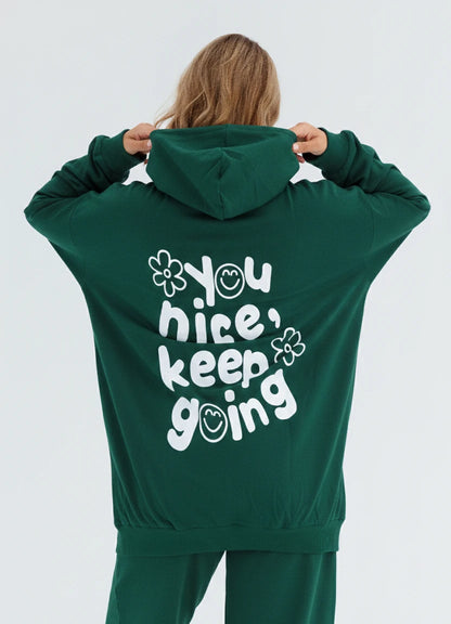 Nice Milton Cotton one Size hoodie | Olive