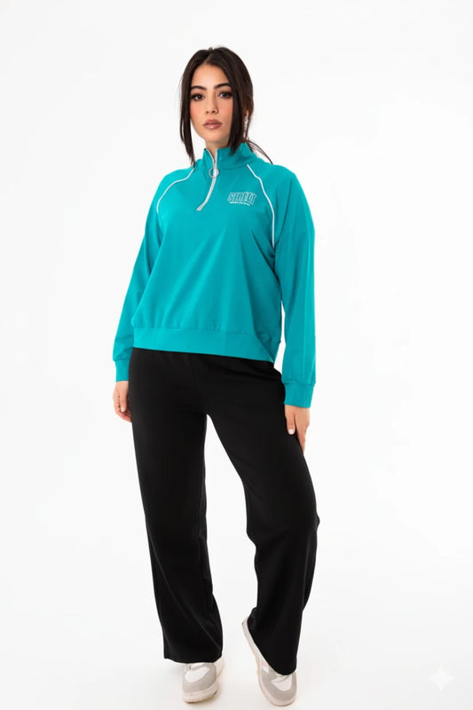Viva Women Tracksuit Set | Turquoise * Black