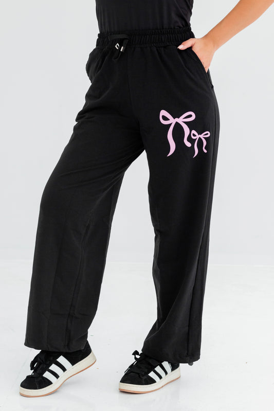 Velora One Size Wide Leg Sweatpants | Black