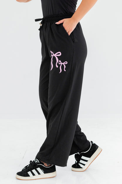 Velora One Size Wide Leg Sweatpants | Black