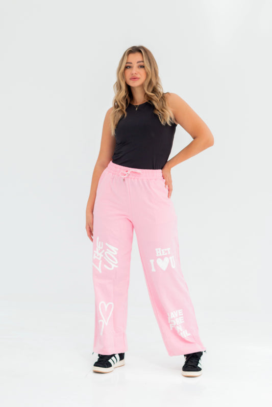 Neon Flex One Size Wide Leg Sweatpants | Pink